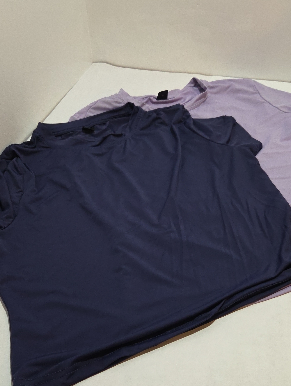 SHEIN Short Sleeve Tee Set in Navy and Lavender